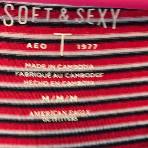 American Eagle Outfitters Red/White/Blue Soft Tee size M - Picture 2 of 5